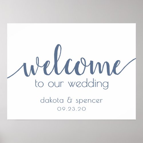Simple Editable Welcome  Dusty Blue Any Event Poster