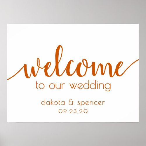 Simple Editable Welcome  Fall Orange Any Event Poster