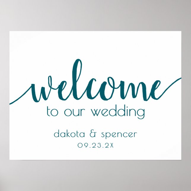 Simple Editable Welcome | Teal Aqua Any Event Poster (Front)