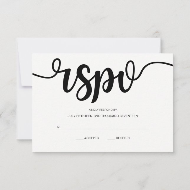 Simple Eelegant Script | Modern Wedding RSVP Cards (Front)
