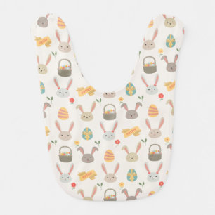 Simple Eggs and Bunnies Easter   Baby Bib