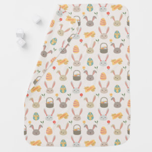 Simple Eggs and Bunnies Easter   Baby Blanket