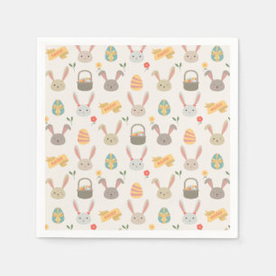 Simple Eggs and Bunnies Easter   Paper Napkin