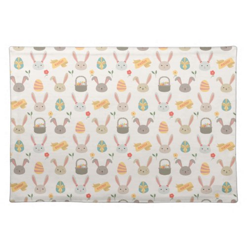 Simple Eggs and Bunnies Easter  Place Mat