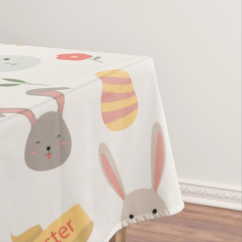Simple Eggs and Bunnies Easter  Tablecloth