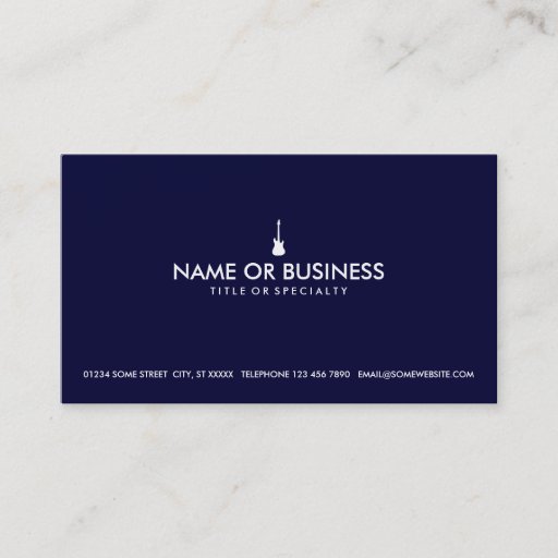 Customizable simple electric guitar business card templates