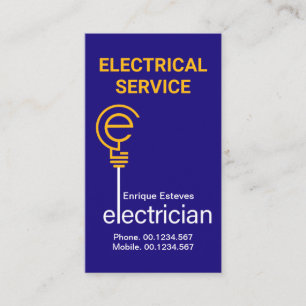 Simple Electric Light Bulb Cable Business Card
