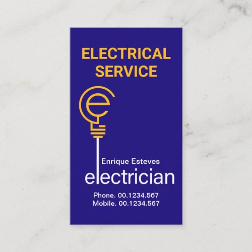 Simple Electric Light Bulb Cable Business Card