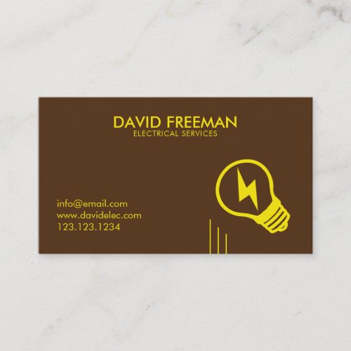 Simple Electrician Bulb Lighting House Wiring Business Card