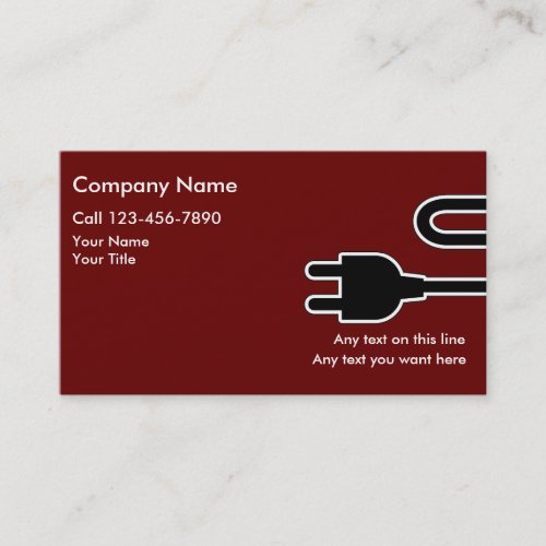 Simple Electrician Business Cards