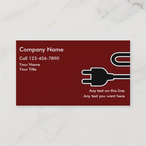 Customizable Simple Electrician Business Cards