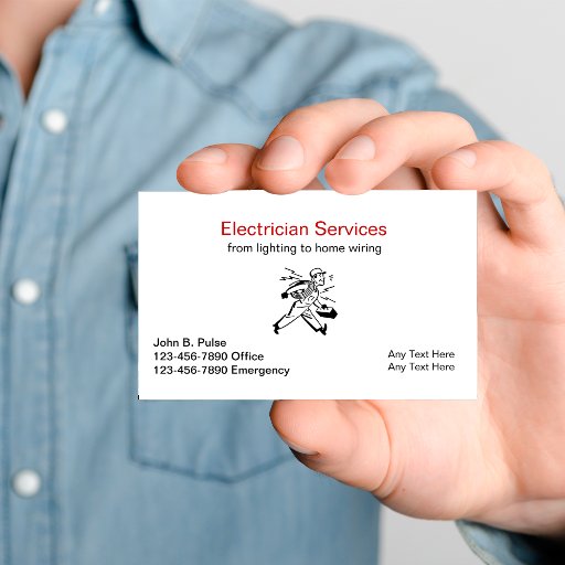 Customizable Simple Electrician Business Cards