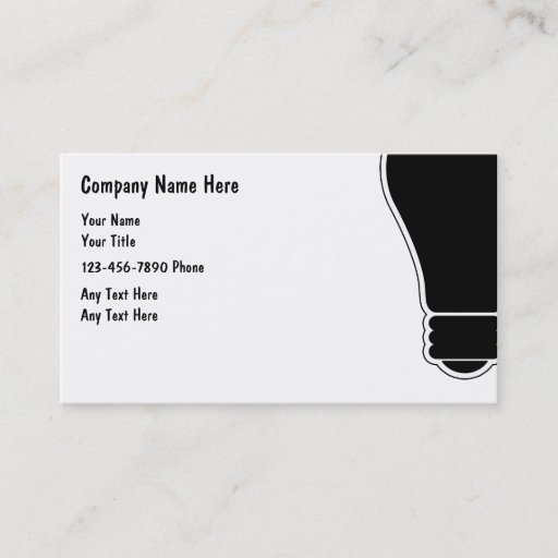 Customizable Simple Electrician Business Cards