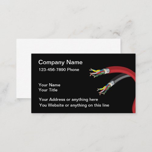 Simple Electrician Business Cards