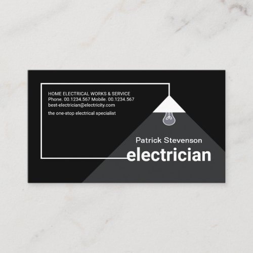 Simple Electricians Power Cable Lampshade Business Card