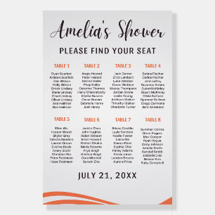 Simple Elegan Editable Bridal Shower Seating Chart Foam Board
