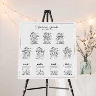 Simple Elegance 11 Table Wedding Seating Chart Foam Board