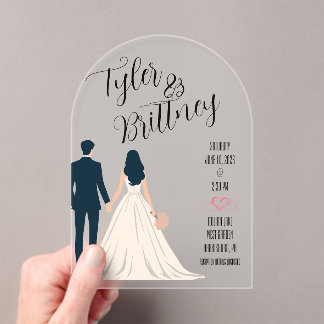 Simple Elegance Acrylic Wedding Invitation