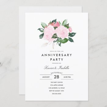 Simple Elegance | Anniversary Party Invitation by PinkMoonPaperie at Zazzle