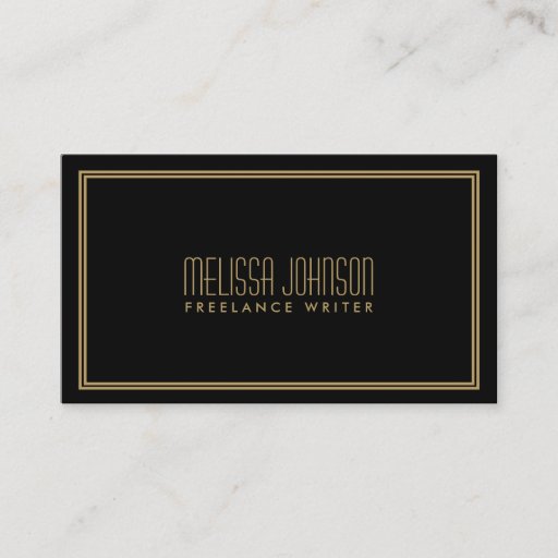 Customizable ELEGANT ART DECO STYLE in BLACK &amp; GOLD Business Cards