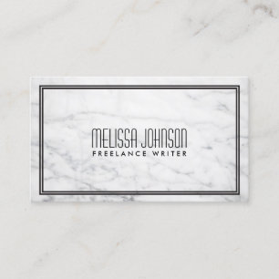 Simple Elegance Art Deco Style Marble/Black Business Card
