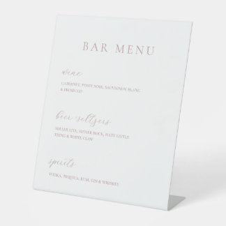 Simple Elegance Bar Menu Sign