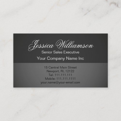 Simple Elegance Basic Gray Professional Business Card Template