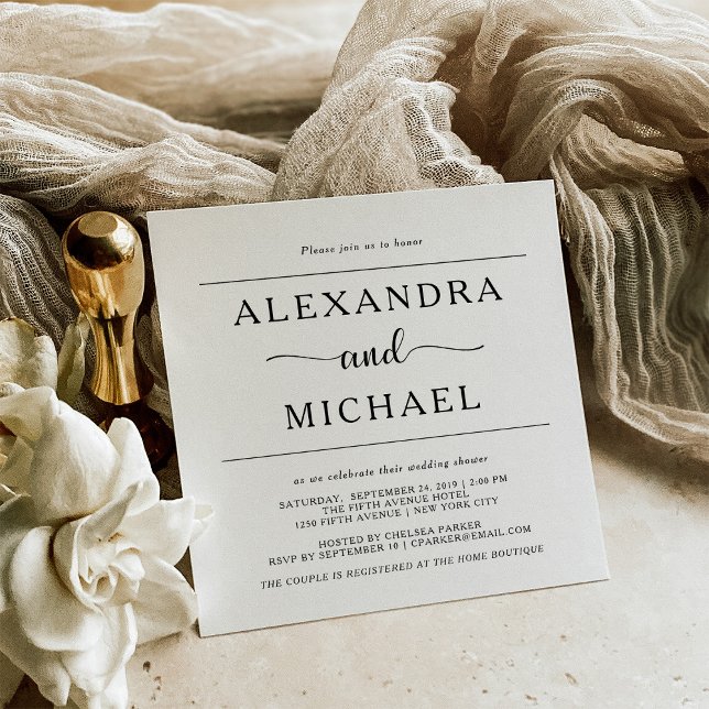 Simple Elegance | Black and White Couples Shower Invitation (Creator Uploaded)