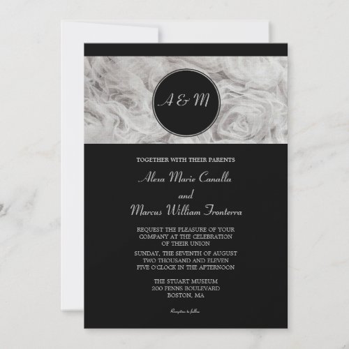 Simple Elegance Black and White Wedding Invitation