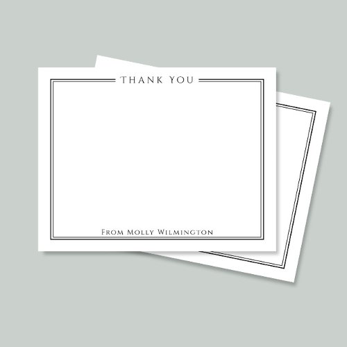Simple Elegance Black  White Thank You Note Card