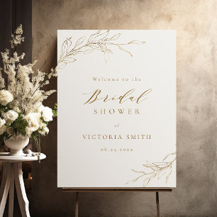 Simple elegance botanical bridal shower welcome foam board