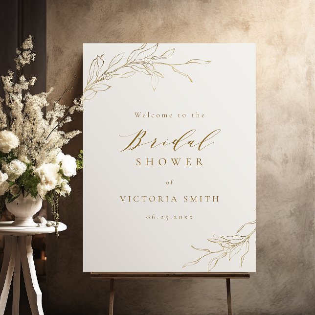 Simple elegance botanical bridal shower welcome foam board (Simple elegance botanical bridal shower welcome foam board)