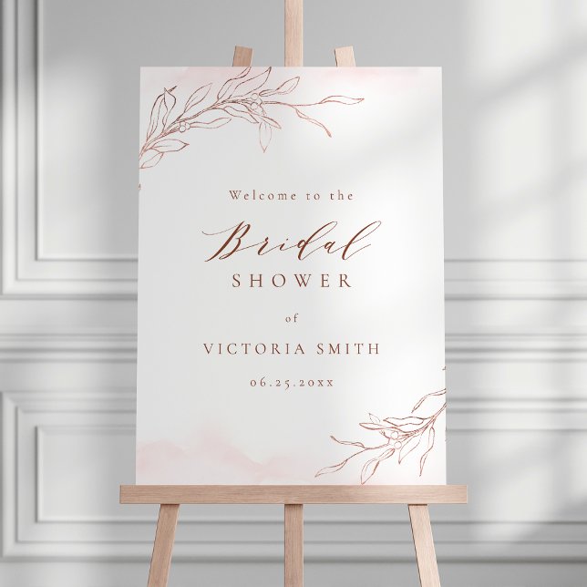 Simple elegance botanical bridal shower welcome foam board (Simple elegance botanical bridal shower welcome foam board)