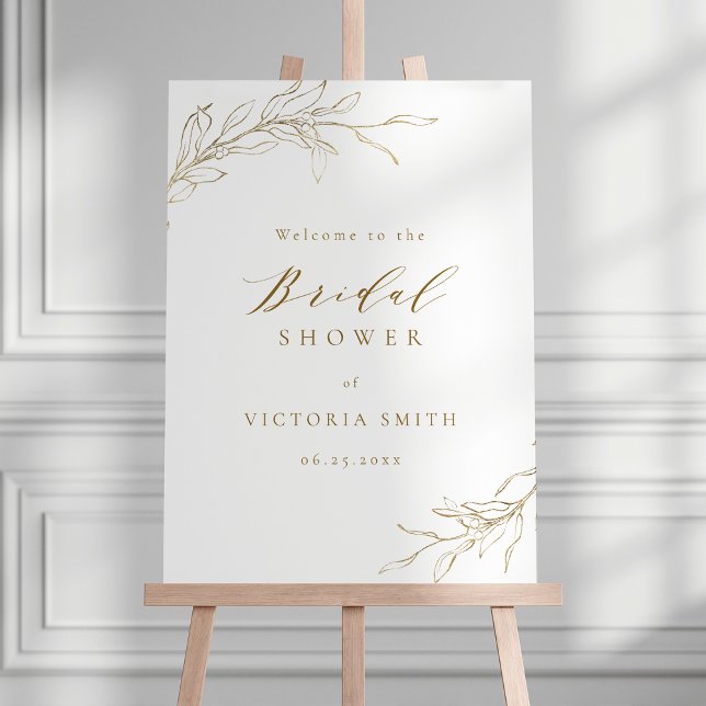 Simple elegance botanical bridal shower welcome foam board (Simple elegance botanical bridal shower welcome foam board)