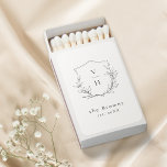 Simple elegance botanical crest monogram wedding matchboxes<br><div class="desc">Monogrammed initials framed by elegant crest and hand illustrated botanical leaves in black and white,  simple and luxury.  Great for modern classic wedding,  simple formal wedding,  elegant botanical garden wedding. 
See all the matching pieces in the collection.</div>