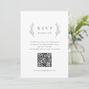 Simple elegance botanical greenery QR code wedding Invitation