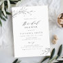 Simple elegance botanical leaves bridal shower invitation