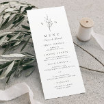 Simple elegance botanical leaves monogram wedding  menu<br><div class="desc">Monogrammed initials and elegant hand illustrated botanical leaves,  menu details in elegant script and classic font,  simple and luxury.  Great black and white menu for modern classic wedding,  simple formal wedding,  elegant botanical garden wedding. 
See all the matching pieces in the collection.</div>