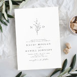Simple Elegance Botanical Monogram Rustic Wedding Invitation at Zazzle