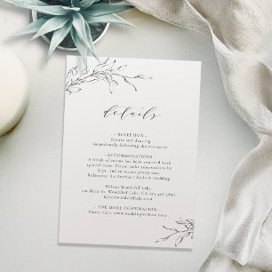 Simple elegance botanical wedding details enclosure card