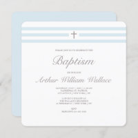 Simple elegance boys baptism invitation