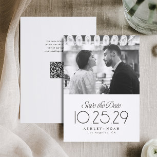 Simple Elegance Classy Script Photo Save The Date Letterpress Photo Cards