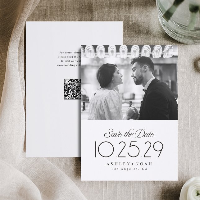 Simple Elegance Classy Script Photo Save The Date Letterpress Photo Cards (Simple Elegance Classy Script Photo Save The Date Letterpress Photo Cards)