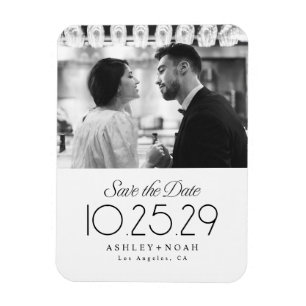 Simple Elegance Classy Script Photo Wedding Magnet