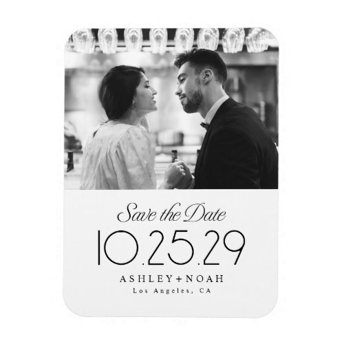 Simple Elegance Classy Script Photo Wedding  Magnet