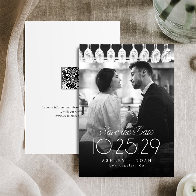 Simple Elegance Classy Script Photo Wedding  Save The Date (Simple Elegance Classy Script Photo Wedding Save The Date)