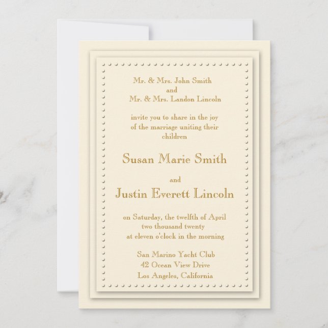 Simple Elegance Cream 5x7 Invitation (Front)