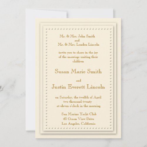 Simple Elegance Cream 5x7 Invitation