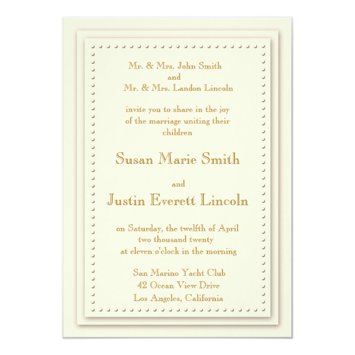 Simple Elegance Cream 5x7 Invitation | Zazzle.com