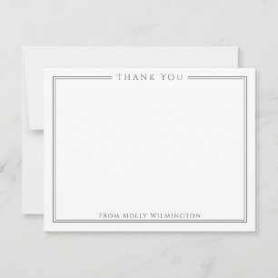 Simple Elegance Dark Gray Thank You Note Card